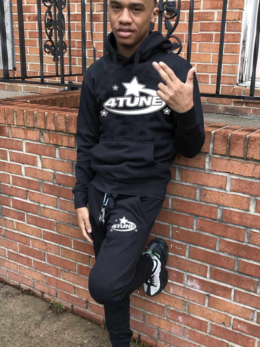 Herren Sportlicher Hoodie und Jogginghose Set mit kreativem Logo Druck Aliams