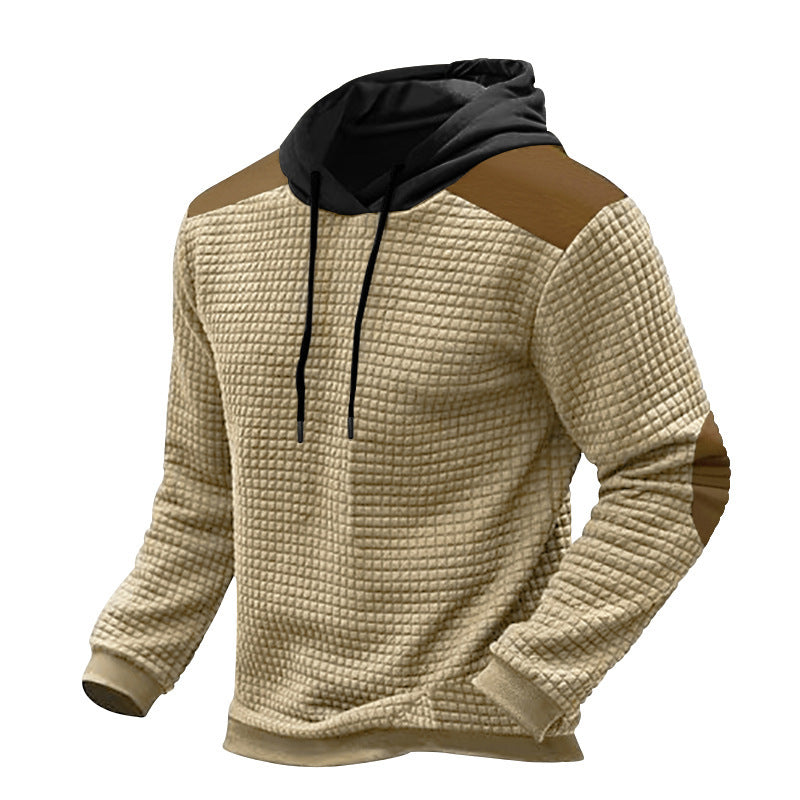 Herren strukturierter Kapuzenpullover mit Kontrastdetails Aliams
