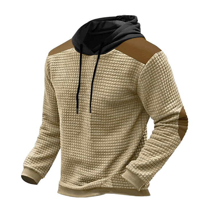 Herren strukturierter Kapuzenpullover mit Kontrastdetails Aliams