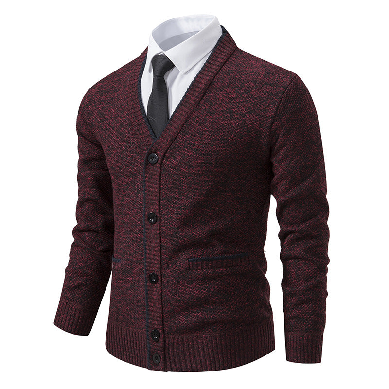 Herren Strickjacke mit V-Ausschnitt und eleganten Details Aliams