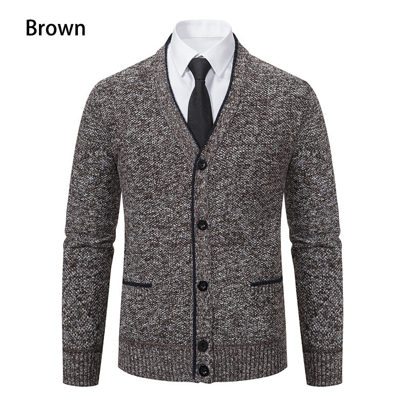 Herren Strickjacke mit V-Ausschnitt und eleganten Details Aliams