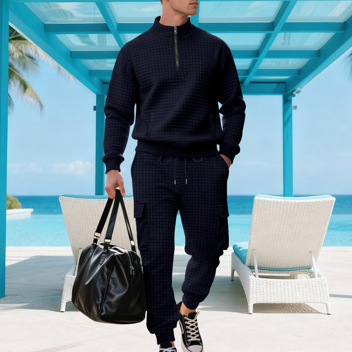 Herren Sweatshirt und Jogginghose Set mit Reißverschluss und praktischen Taschen Aliams