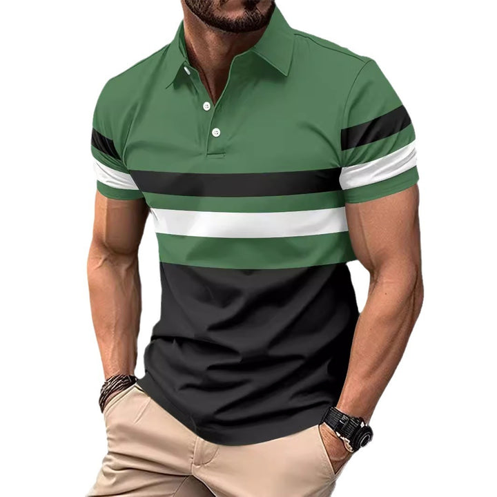 Herren Trendy Gestreiftes Aktiv Polo-Shirt Aliams