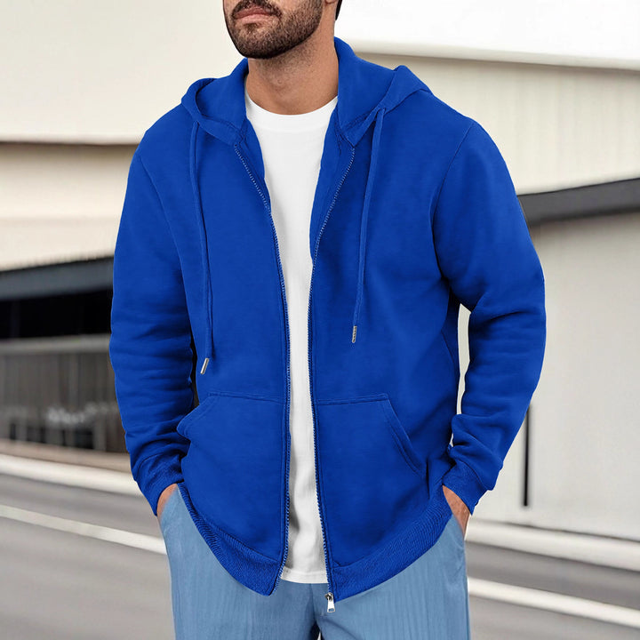 Herren Sportlicher Kapuzenpullover mit praktischen Taschen und innovativem Materialmix Aliams