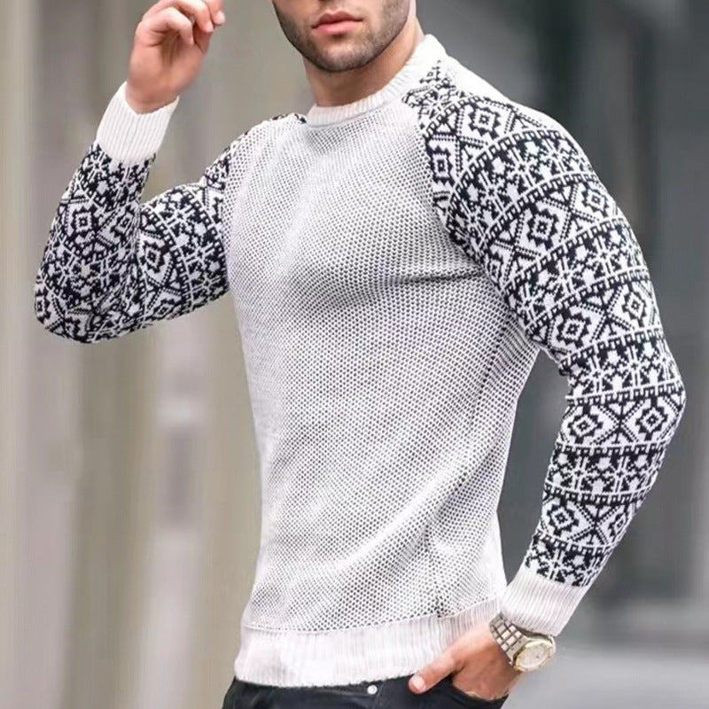 Herren Strickpullover mit grafischem Muster Aliams