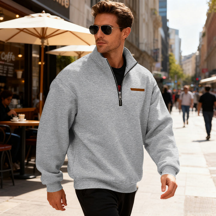 Herren Sportlicher Pullover mit halbhochgeschlossenem Reißverschluss Aliams