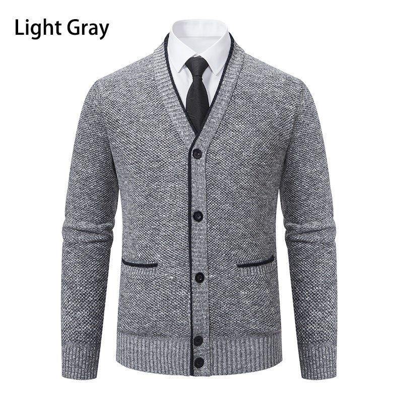 Herren Strickjacke mit V-Ausschnitt und eleganten Details Aliams