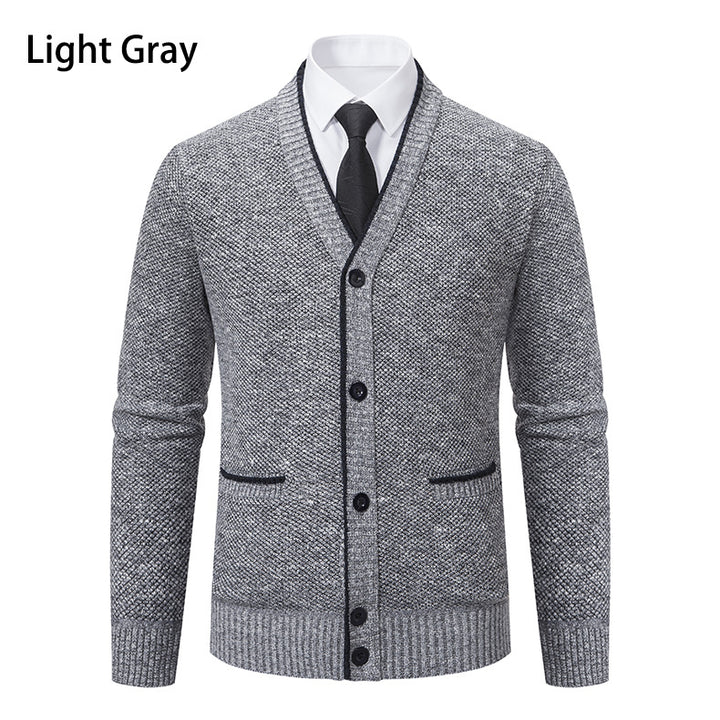 Herren Strickjacke mit V-Ausschnitt und eleganten Details Aliams
