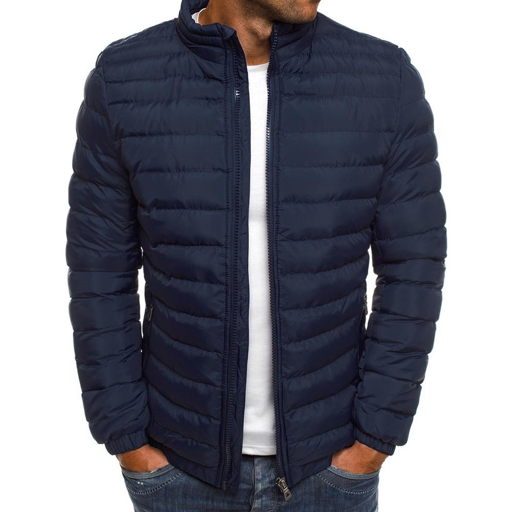 Herren Leichte Steppjacke mit hohem Kragen und elastischen Bündchen Aliams