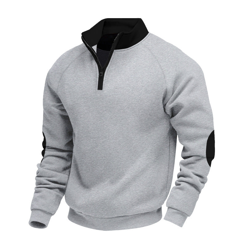 Herren sportlicher Pullover mit innovativem Reißverschluss und Kontrastarmdetails Aliams