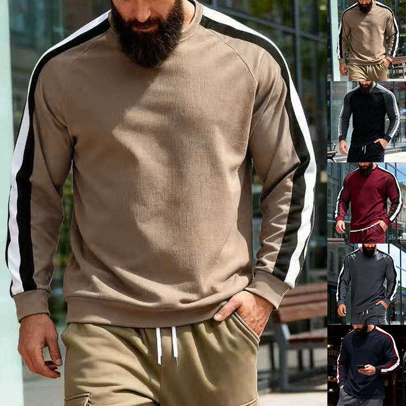 Herren sportlicher Sweatshirt mit Raglanärmeln und dekorativen Streifen Aliams