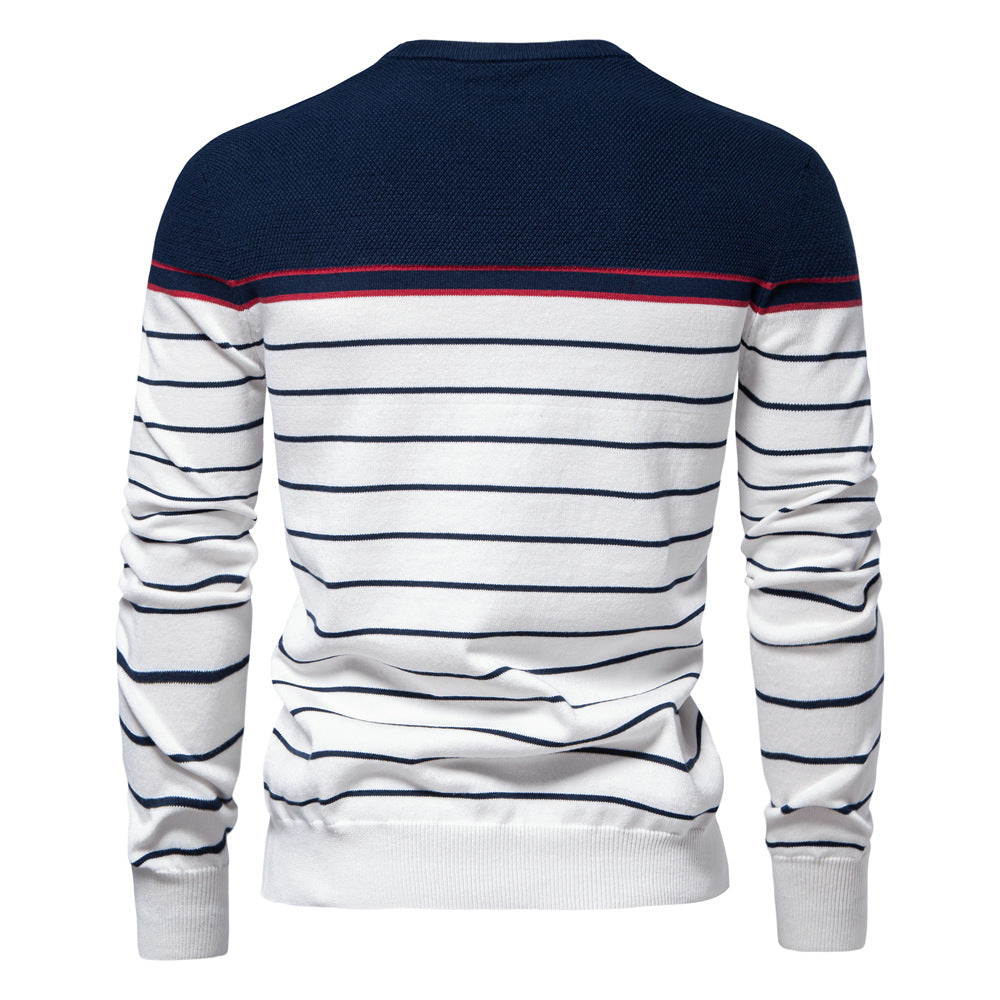 Herren Strickpullover mit maritimen Streifen Aliams