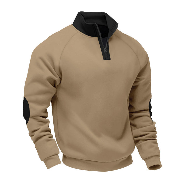 Herren sportlicher Pullover mit Stehkragen und praktischen Reißverschlussdetails Aliams
