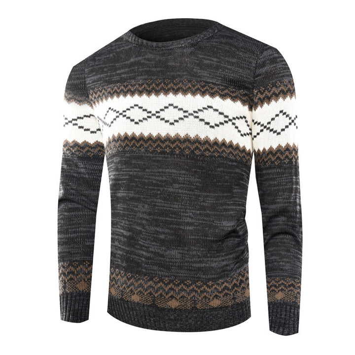 Herren Strickpullover mit modernem geometrischen Muster Aliams