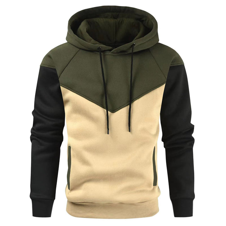Herren sportlicher Kapuzenpullover mit modischem Farbblockdesign und praktischen Taschen Aliams
