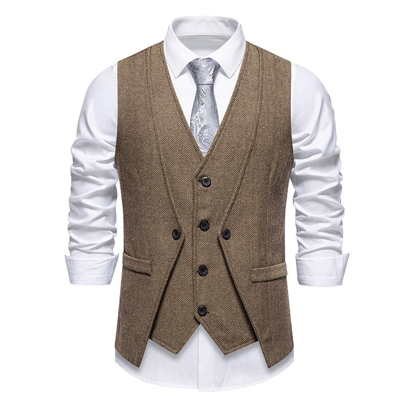 Herren elegante Weste mit feinem Strukturmuster Aliams