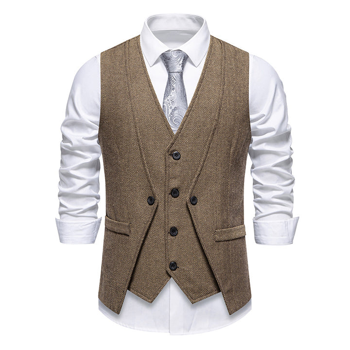 Herren elegante Weste mit feinem Strukturmuster Aliams