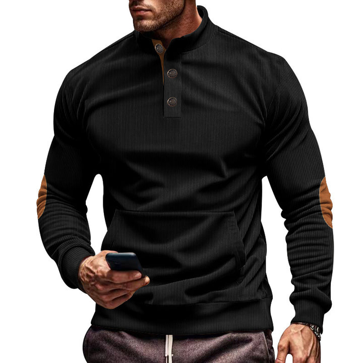 Herren Sportlicher Pullover mit praktischem Knopfverschluss und komfortablem Schnitt Aliams