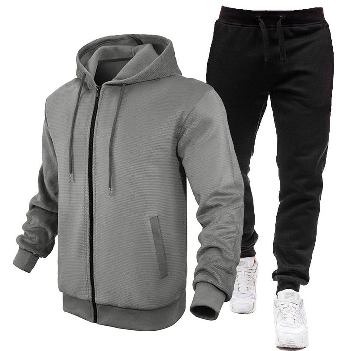 Herren Sportlicher Hoodie- und Jogginganzug mit Fleece-Futter und praktischen Taschen Aliams