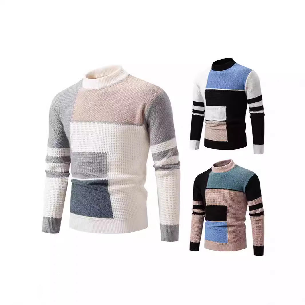 Herren Strukturierter Pullover mit modernem Farbblockdesign Aliams