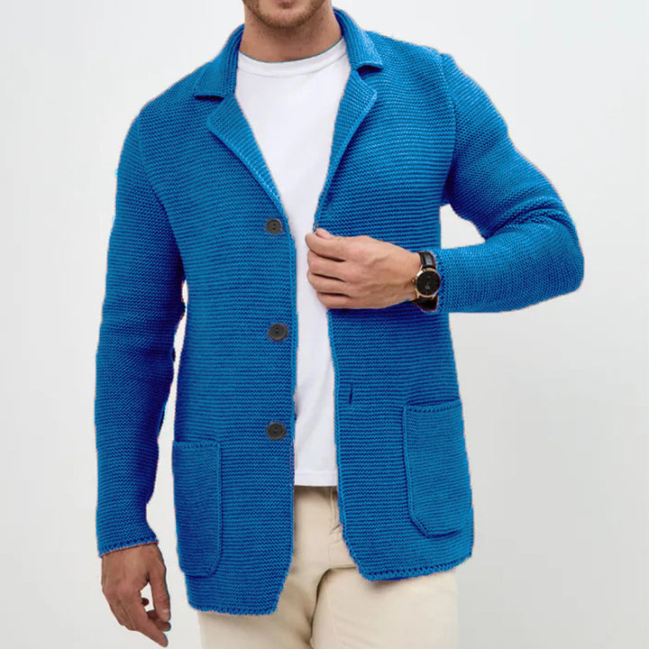 Herren Strickjacke mit warmem Schalkragen und praktischen Taschen Aliams