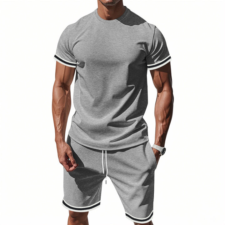 Herren sportliches Kurzarm-Outfit mit kontrastierenden Details Aliams