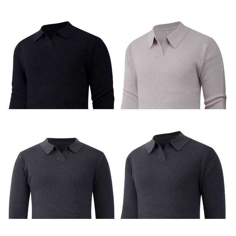 Herren Strickpullover mit klassischem Kragen und strukturierter Optik Aliams