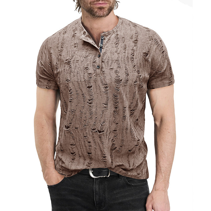 Herren T-Shirt mit besonderen Strukturdetails Aliams