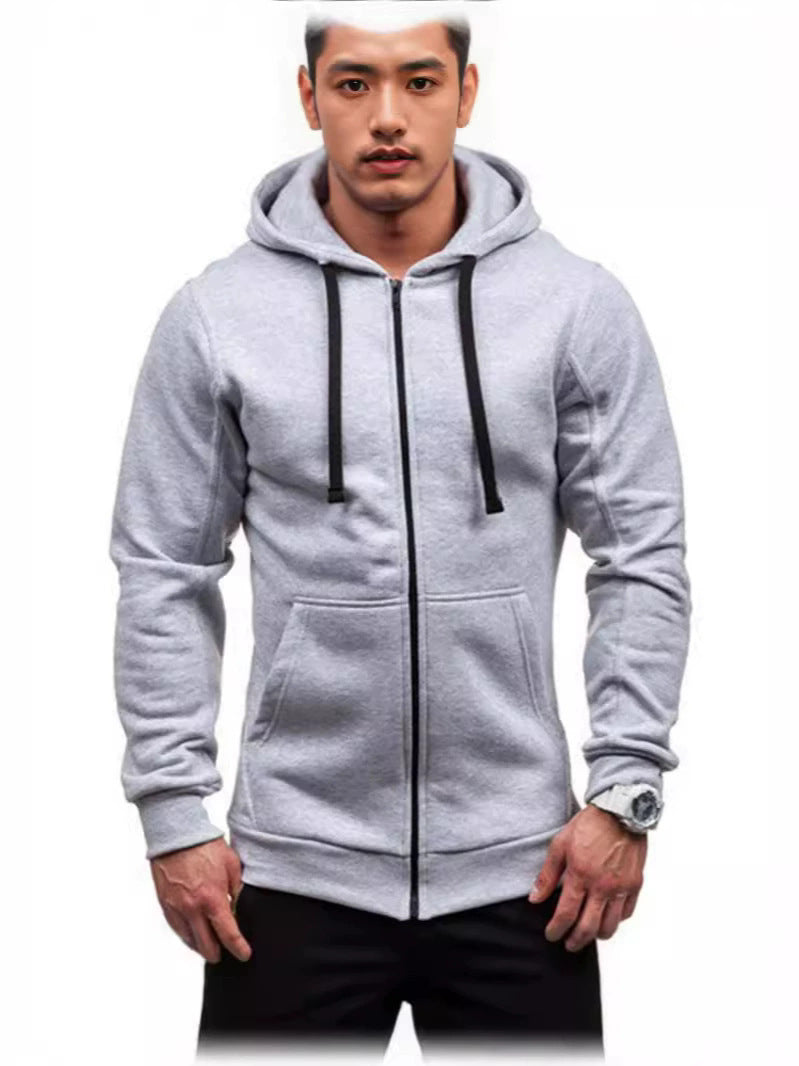Herren sportlicher Sweatjacke mit durchgehendem Reißverschluss und praktischen Taschen Aliams