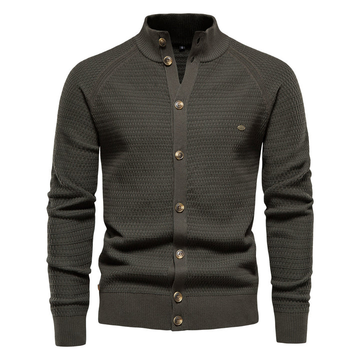 Herren Strickjacke mit modernem Zipper und stilvollen Knopfdetails Aliams