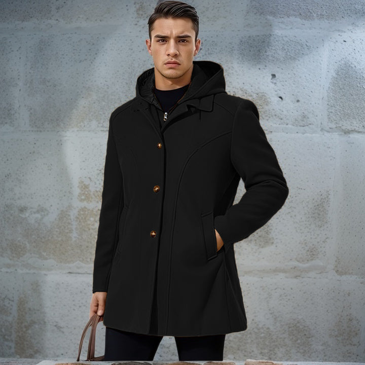 Herren Übergangsjacke mit Kapuze und modernen Detailing Aliams