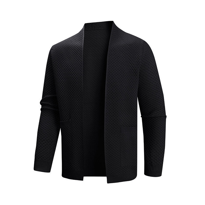 Herren Strickjacke mit offenem Kragen Aliams