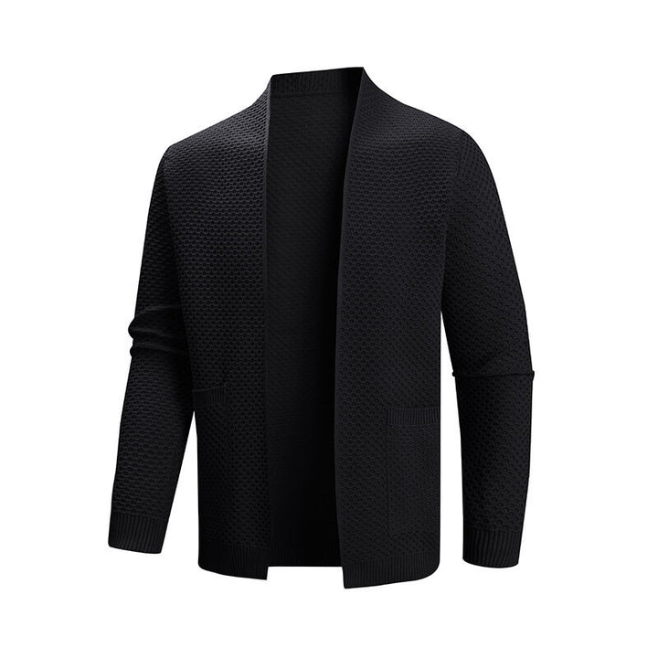 Herren Strickjacke mit offenem Kragen Aliams