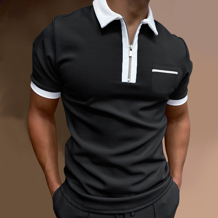 Herren Zip-Front Stilvolles Poloshirt Aliams