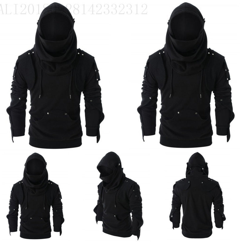Herren stylischer Hoodie mit innovativem Kragen-Design und praktischen Taschen Aliams