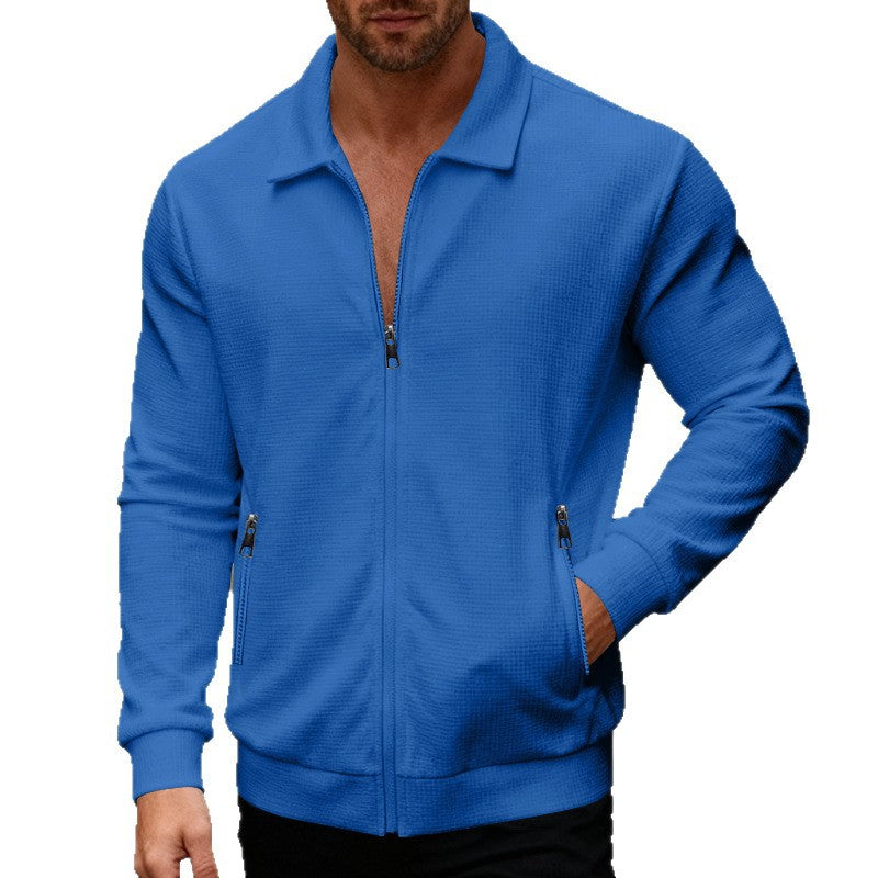 Herren Sportlicher Stehkragenpullover mit Reißverschluss und strukturiertem Design Aliams