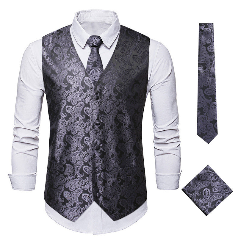 Herren elegante Weste mit Paisleymuster Aliams
