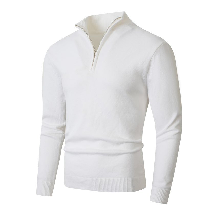 Herren Strickpullover mit hohem Kragen und trendigem Reißverschluss Aliams