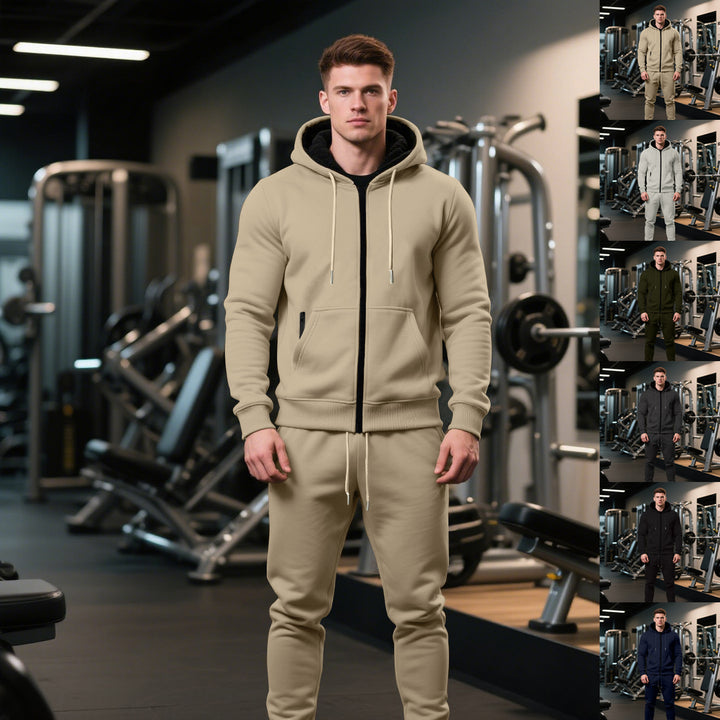 Herren Sportlicher Kapuzenanzug mit elastischem Bund und praktischen Taschen Aliams