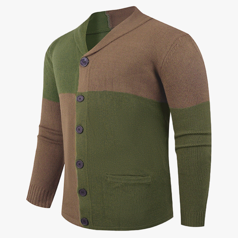 Herren Strickjacke mit modernem Zopfmuster und praktischen Taschen Aliams