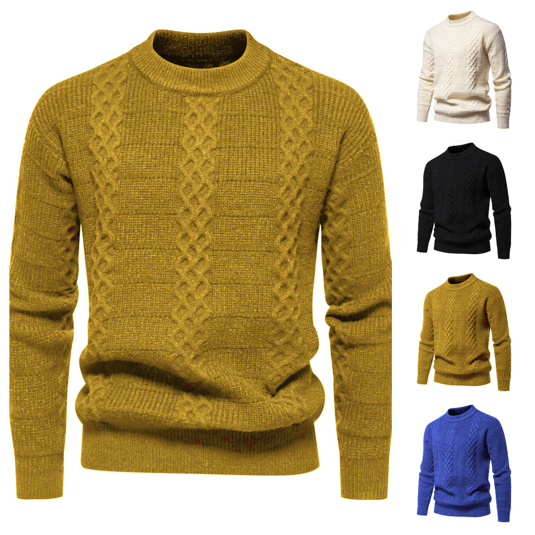Herren Strukturierter Strickpullover mit hohem Kragen Aliams