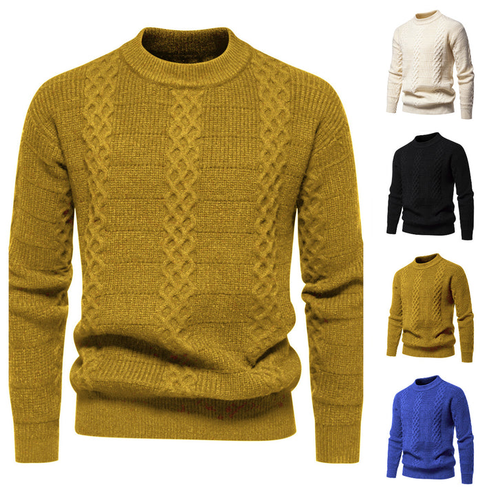 Herren Strukturierter Strickpullover mit hohem Kragen Aliams