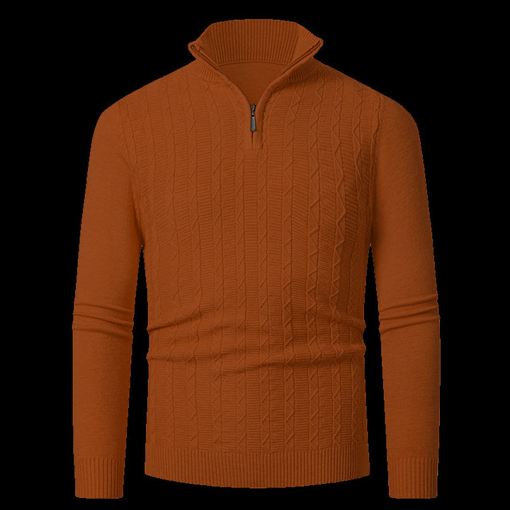 Herren Strickpullover mit modernem Kragen und Reißverschluss Aliams