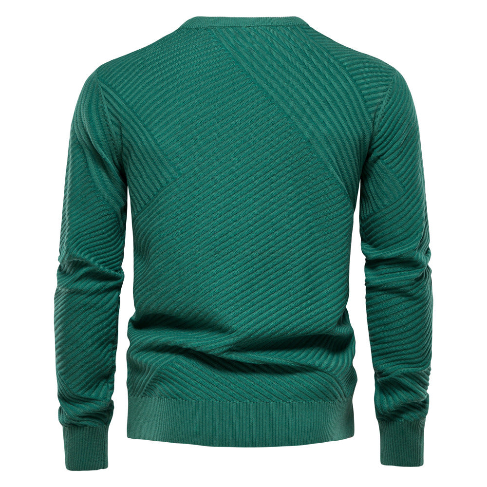 Herren Strickpullover mit modernem diagonalen Muster Aliams