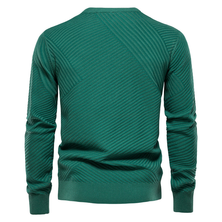 Herren Strickpullover mit modernem diagonalen Muster Aliams