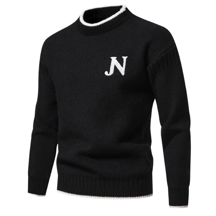 Herren Strukturierter Strickpullover mit Rundhalsausschnitt Aliams