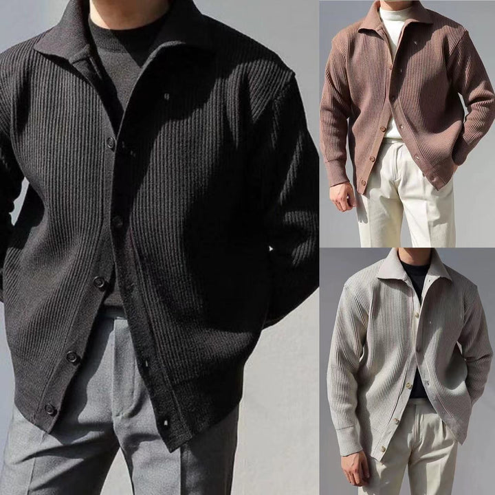 Herren Strukturierte Button-Down-Jacke Aliams