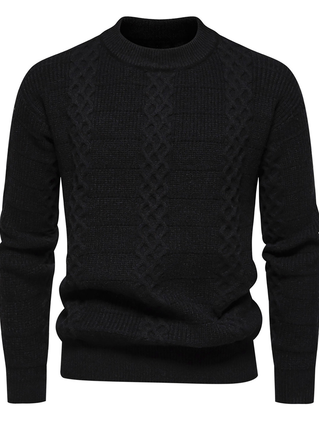 Herren Strukturierter Strickpullover mit hohem Kragen Aliams