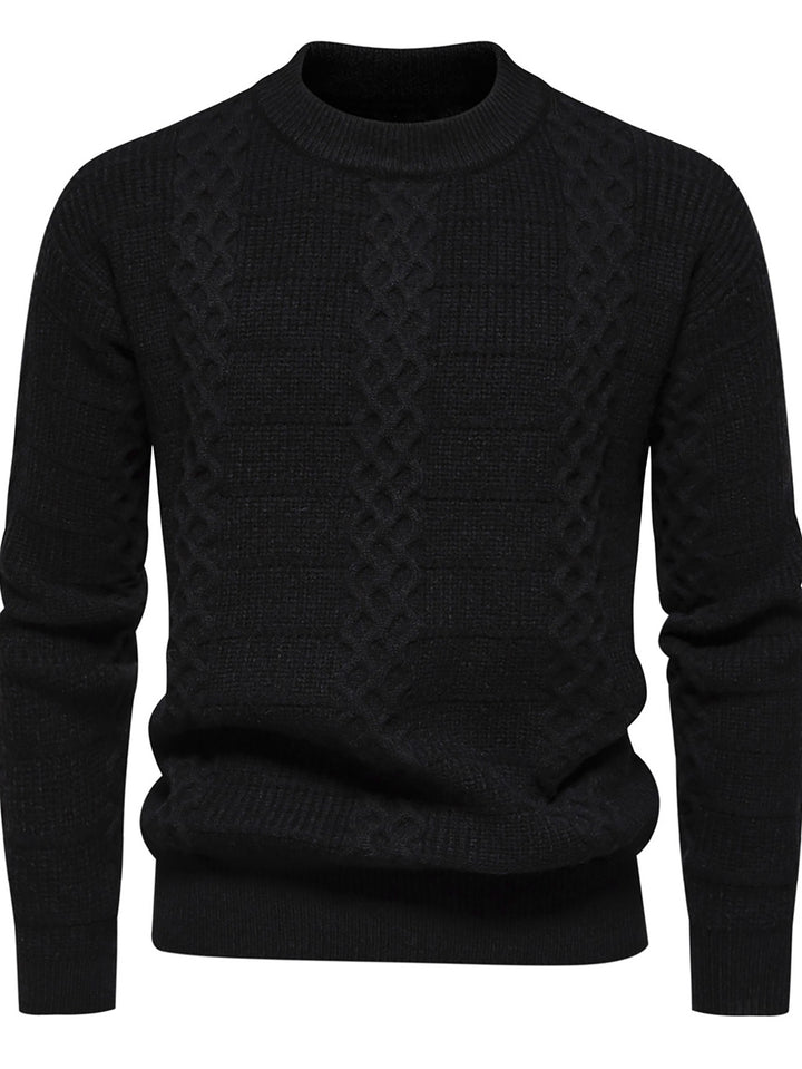 Herren Strukturierter Strickpullover mit hohem Kragen Aliams