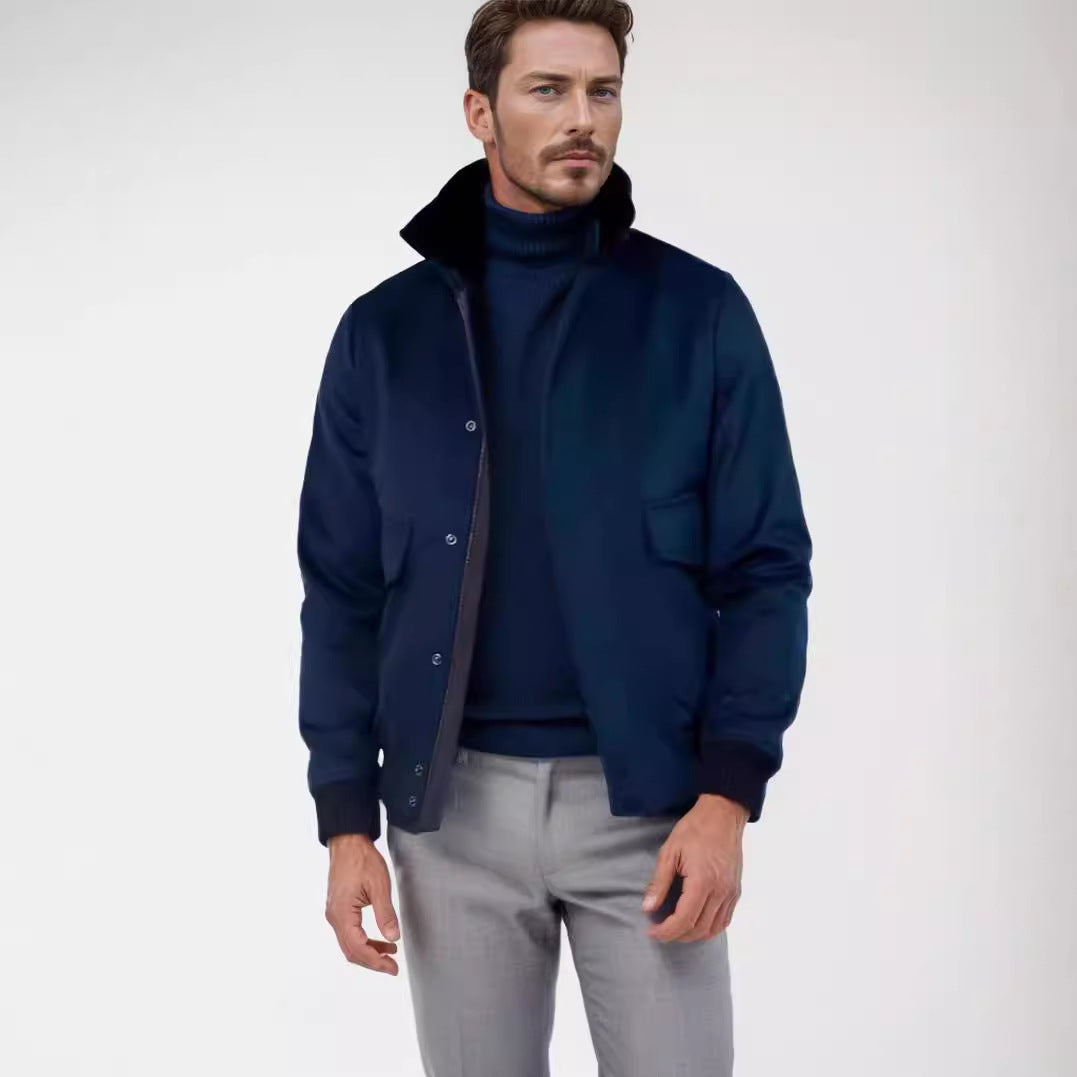 Herren stylischer Übergangsjacke mit hohem Kragen Aliams